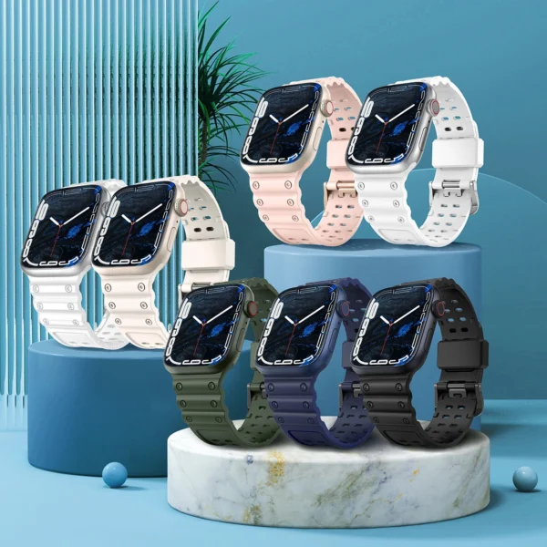 Strap Triple Protection for Apple Watch 42 / 44 / 45 / 49 mm band bracelet - transparenteng