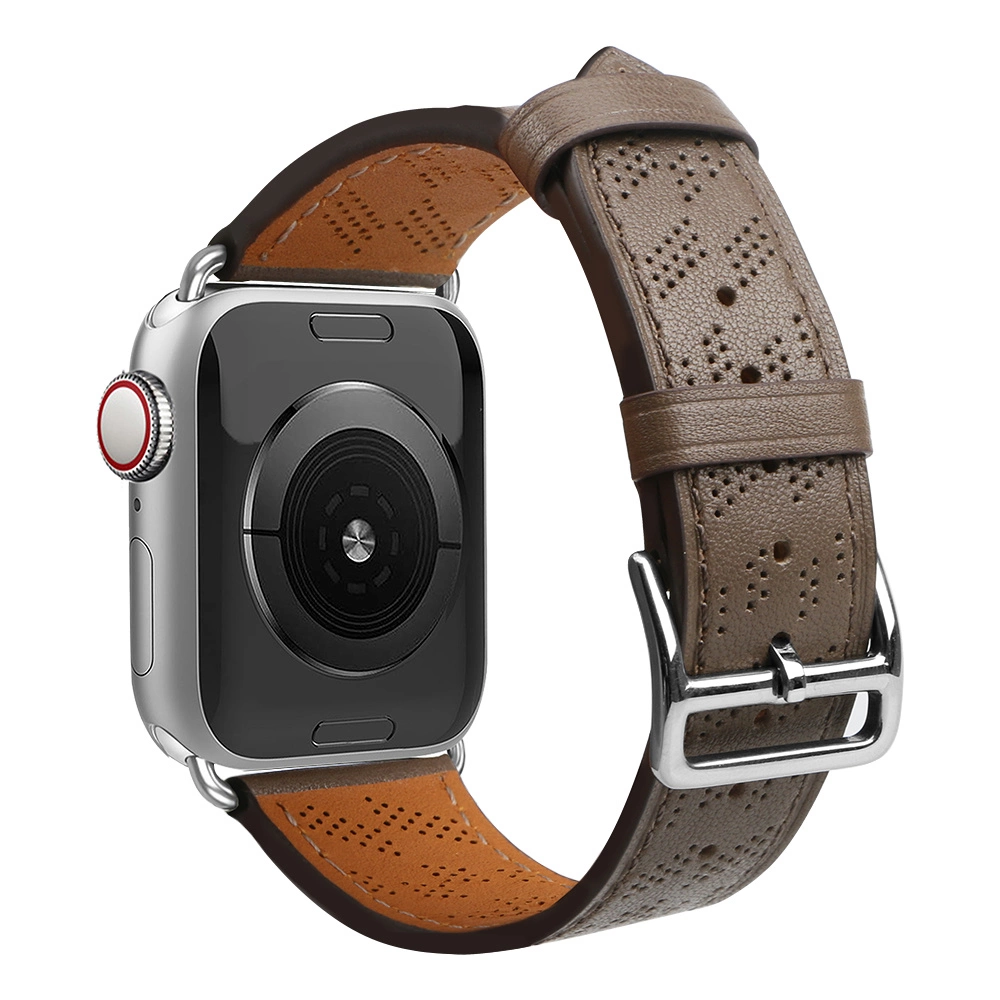 Strap Leather for Apple Watch 38 / 40 / 41 mm band bracelet - dark browneng