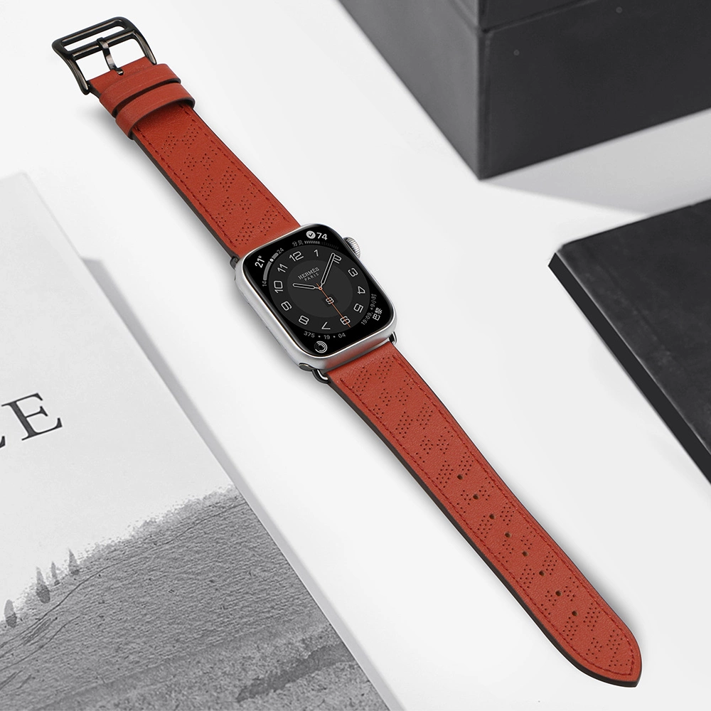 Strap Leather for Apple Watch 38 / 40 / 41 mm band bracelet - redeng