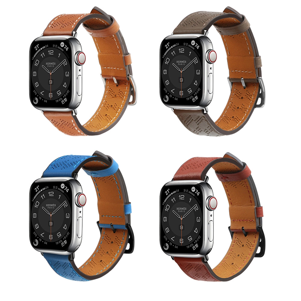 Strap Leather for Apple Watch 38 / 40 / 41 mm band bracelet - redeng