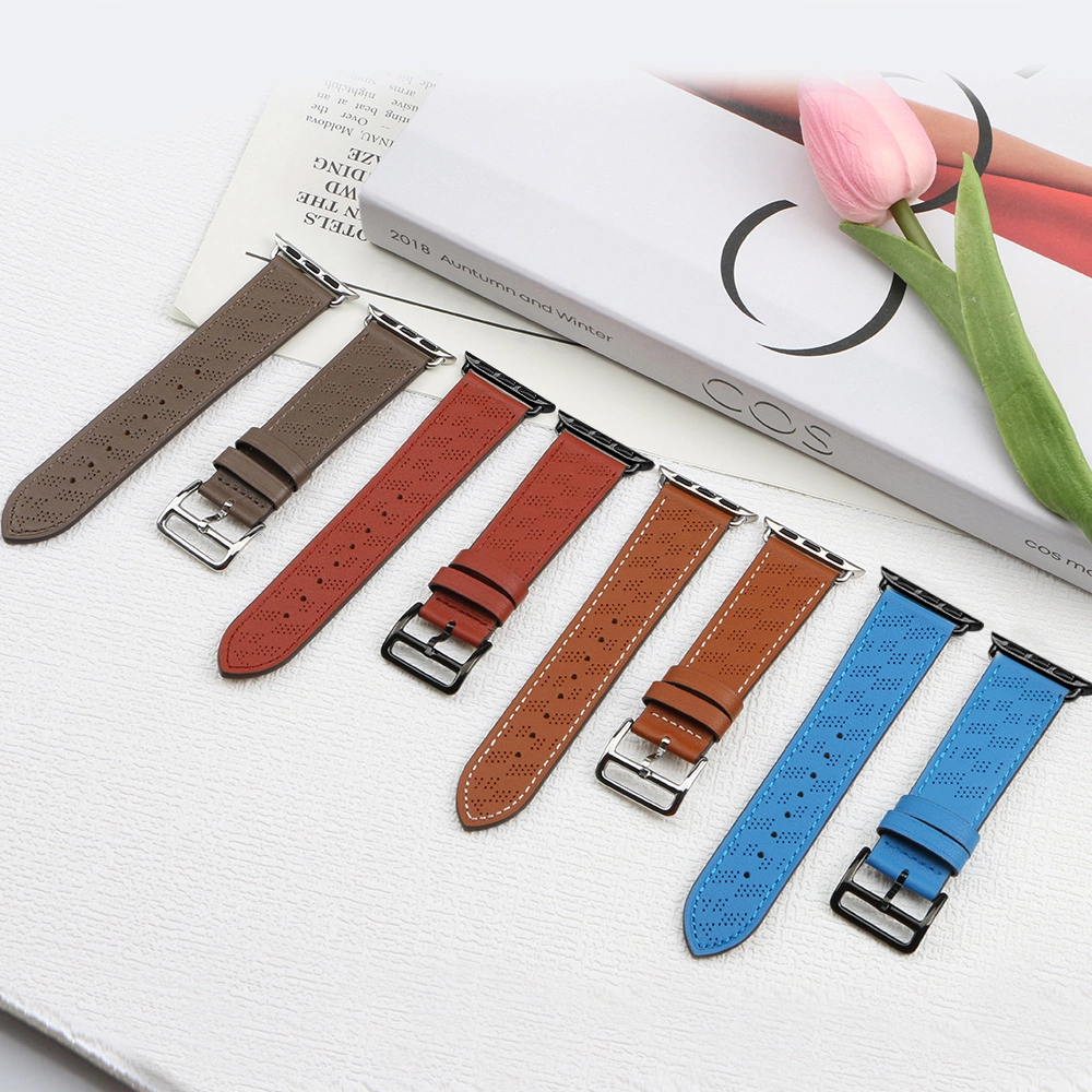 Strap Leather for Apple Watch 38 / 40 / 41 mm band bracelet - redeng