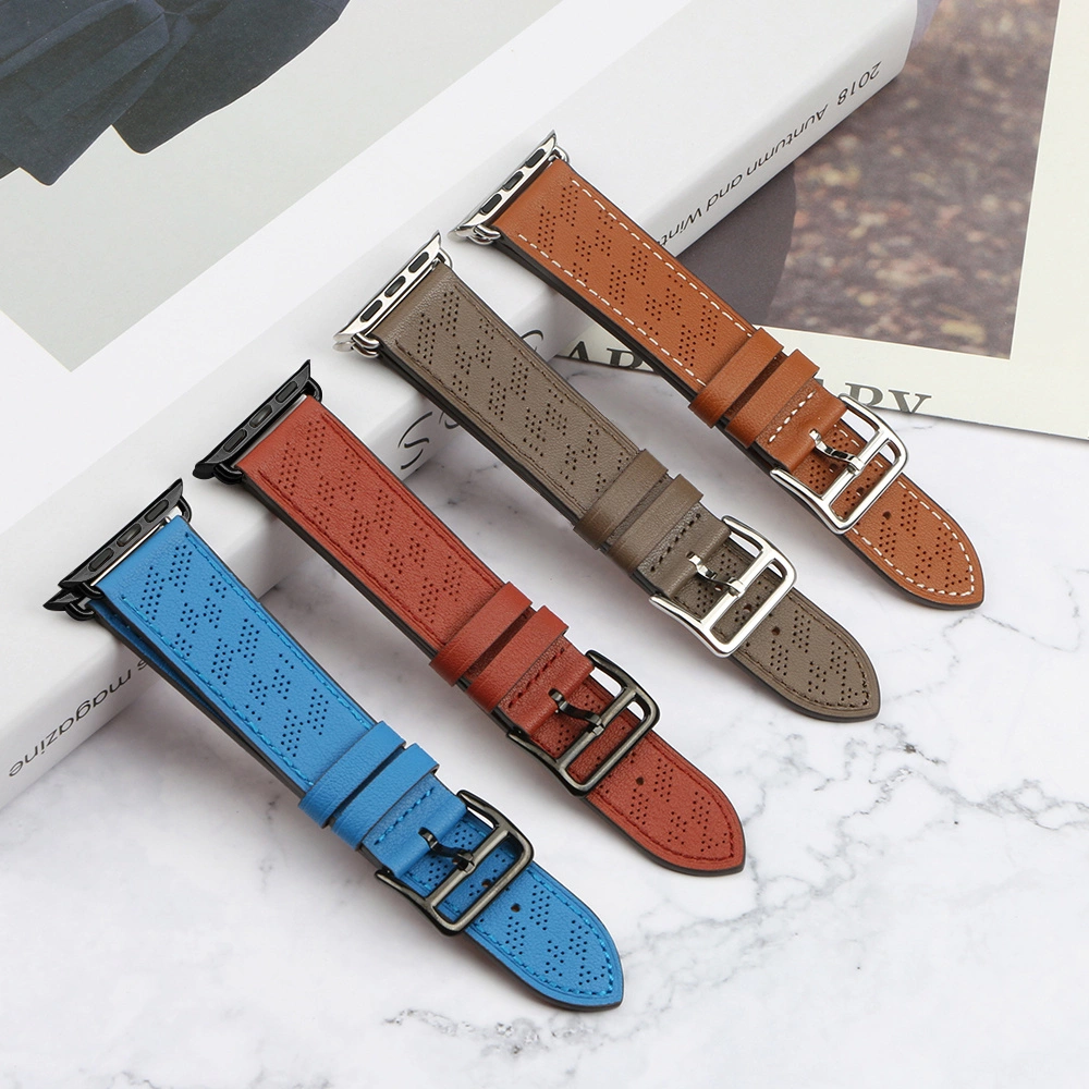 Strap Leather for Apple Watch 38 / 40 / 41 mm band bracelet - redeng