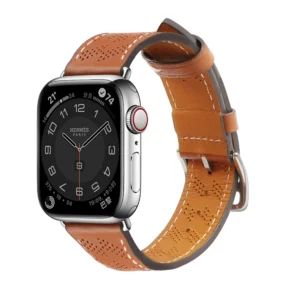 Strap Leather for Apple Watch 42 / 44 / 45 / 49 mm band bracelet - browneng