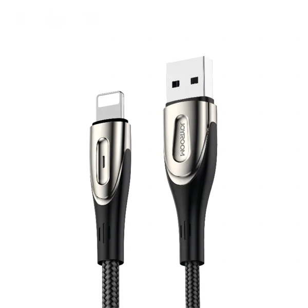 Joyroom Sharp Series S-M411 USB-A / Lightning 3A Cable 1.2m with Charging Indicator - Blackeng