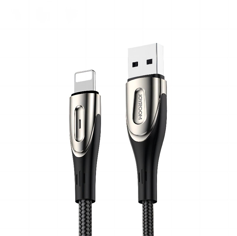 Joyroom Sharp Series S-M411 USB-A / Lightning 3A Cable 1.2m with Charging Indicator - Blackeng