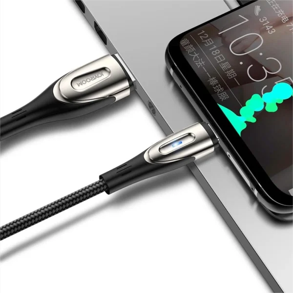 Joyroom Sharp Series S-M411 USB-A / Lightning 3A Cable 1.2m with Charging Indicator - Blackeng