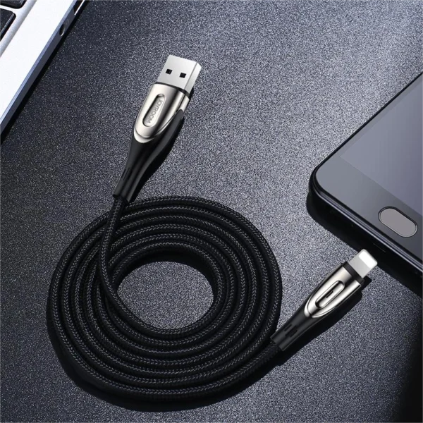 Joyroom Sharp Series S-M411 USB-A / Lightning 3A Cable 1.2m with Charging Indicator - Blackeng