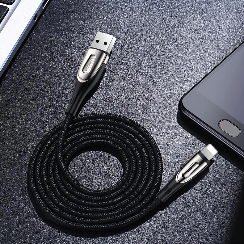 Joyroom Sharp Series S-M411 USB-A / Lightning 3A Cable 1.2m with Charging Indicator - Blackeng