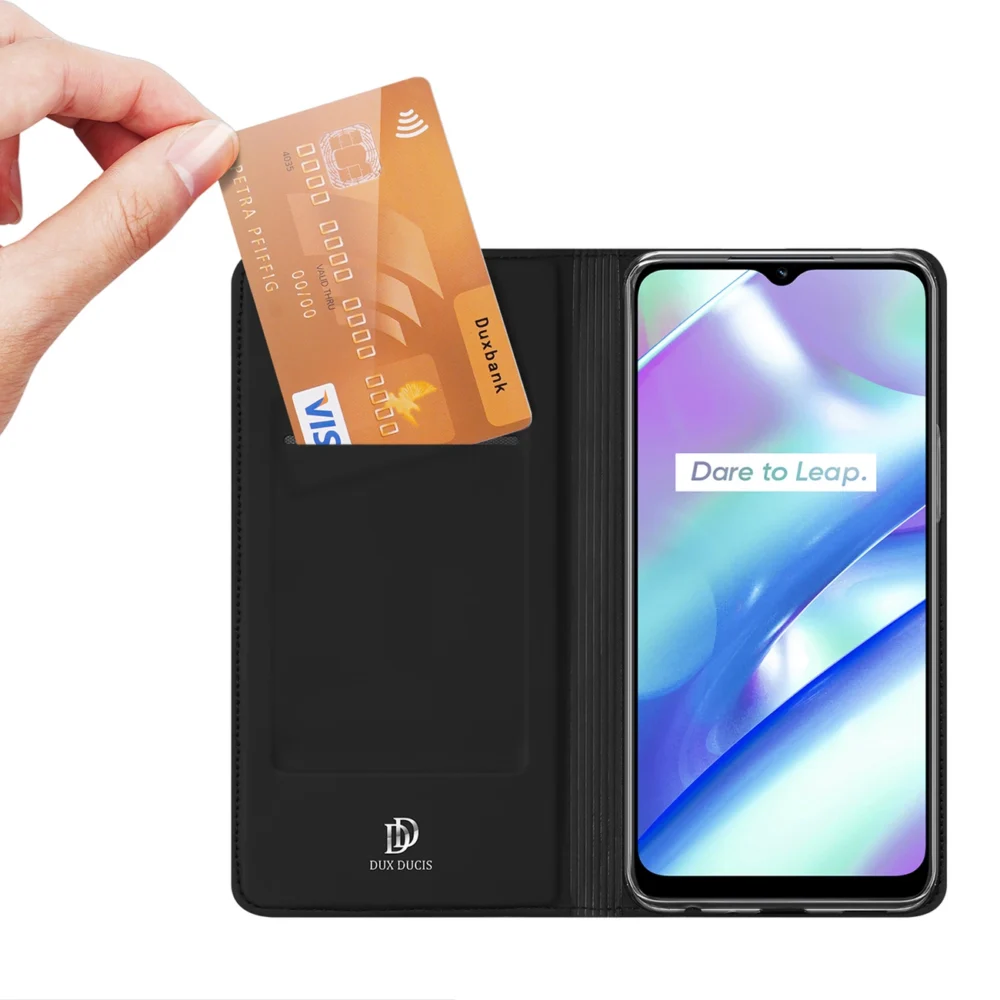 Dux Ducis Skin Pro Case Realme C33 Flip Card Wallet Stand Blackeng
