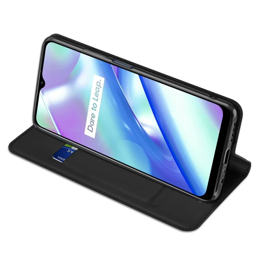 Dux Ducis Skin Pro Case Realme C33 Flip Card Wallet Stand Blackeng