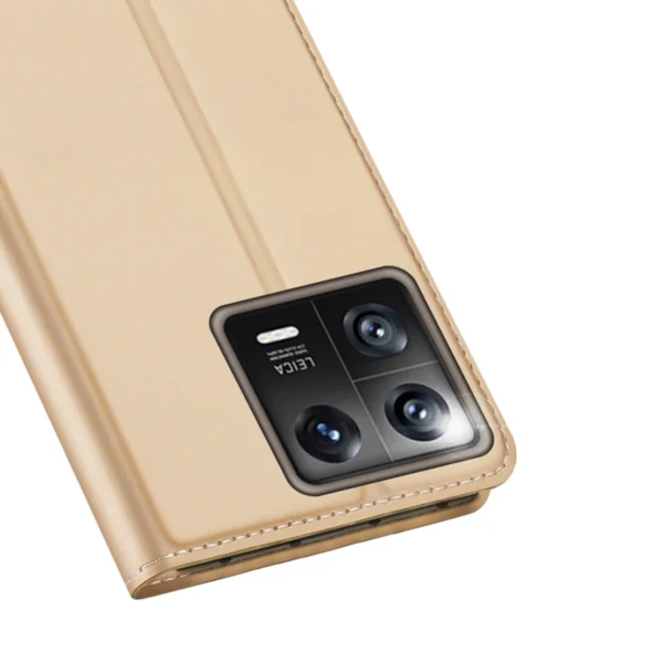 Dux Ducis Skin Pro Case Xiaomi 13 Flip Card Wallet Gold Standeng
