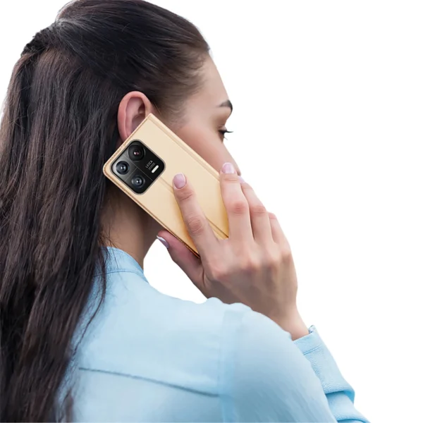 Dux Ducis Skin Pro Case Xiaomi 13 Pro Flip Card Wallet Gold Standeng