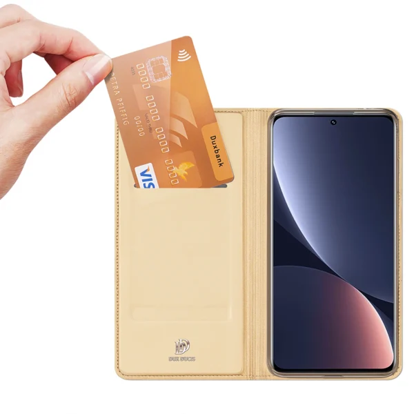 Dux Ducis Skin Pro Case Xiaomi 13 Pro Flip Card Wallet Gold Standeng