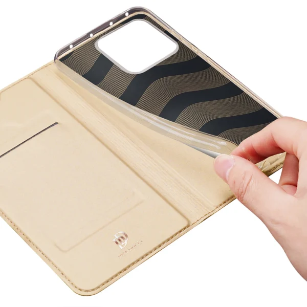 Dux Ducis Skin Pro Case Xiaomi 13 Pro Flip Card Wallet Gold Standeng