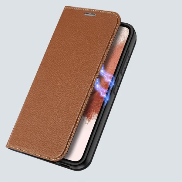 Dux Ducis Skin X2 case Samsung Galaxy S23+ flip case wallet stand browneng