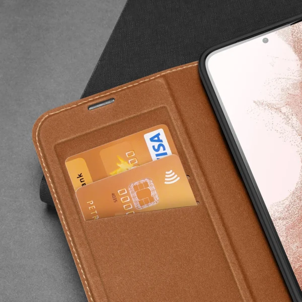 Dux Ducis Skin X2 case Samsung Galaxy S23+ flip case wallet stand browneng