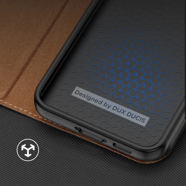 Dux Ducis Skin X2 case Samsung Galaxy S23+ flip case wallet stand browneng