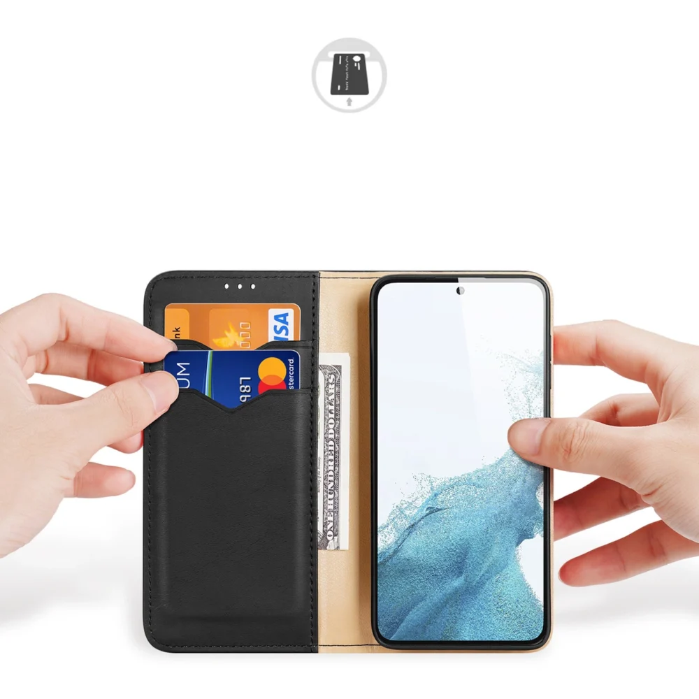 Dux Ducis Hivo case Samsung Galaxy S23+ flip case wallet stand RFID blocker blackeng