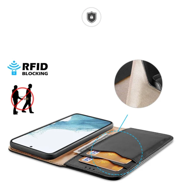 Dux Ducis Hivo case Samsung Galaxy S23+ flip case wallet stand RFID blocker blackeng
