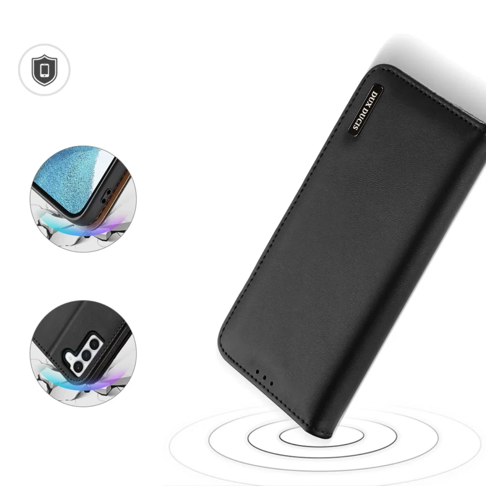 Dux Ducis Hivo case Samsung Galaxy S23+ flip case wallet stand RFID blocker blackeng
