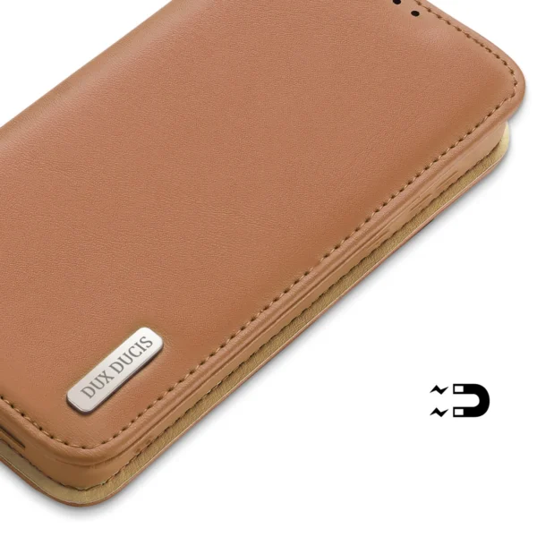 Dux Ducis Hivo case Samsung Galaxy S23+ flip cover wallet stand RFID blocking browneng