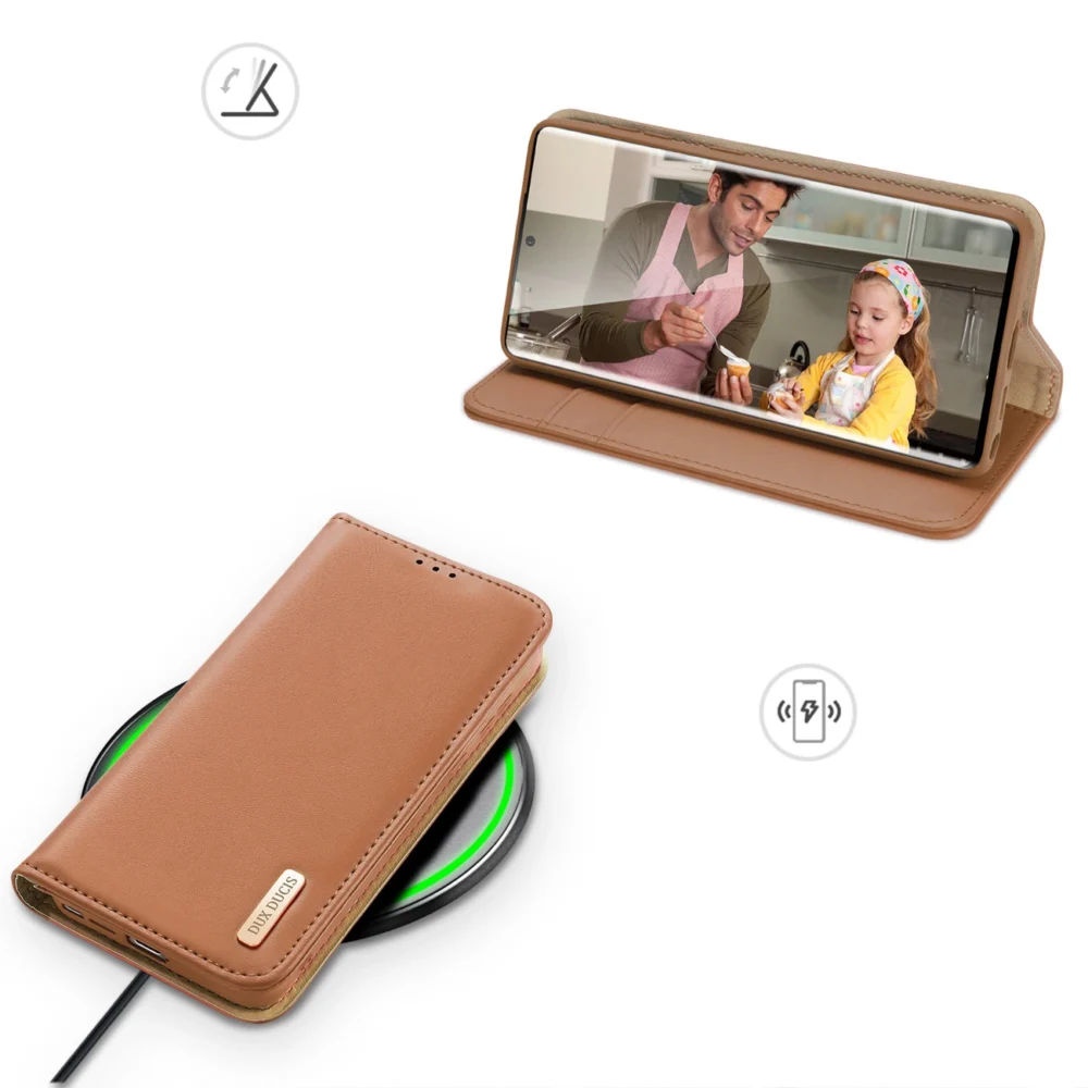 Dux Ducis Hivo Case for Samsung Galaxy S23 Ultra Flip Cover Wallet Stand RFID Blocking Browneng