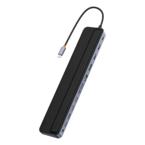 Baseus EliteJoy Gen2 universal USB HUB 12in1 with USB-C cable 25cm notebook stand USB-A / USB-C / DP / HDMI / SD / TF / RJ45 / 3.5mm jack / PD 100W gray (WKSX030213)eng