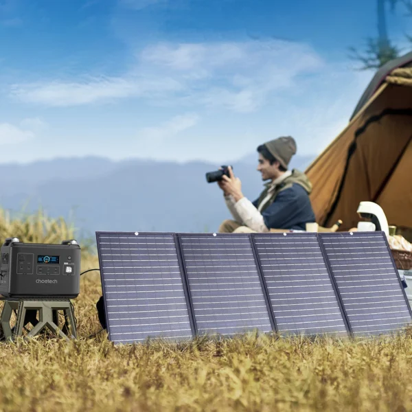 Choetech SC010 solar tourist charger, foldable, 160W - blackeng