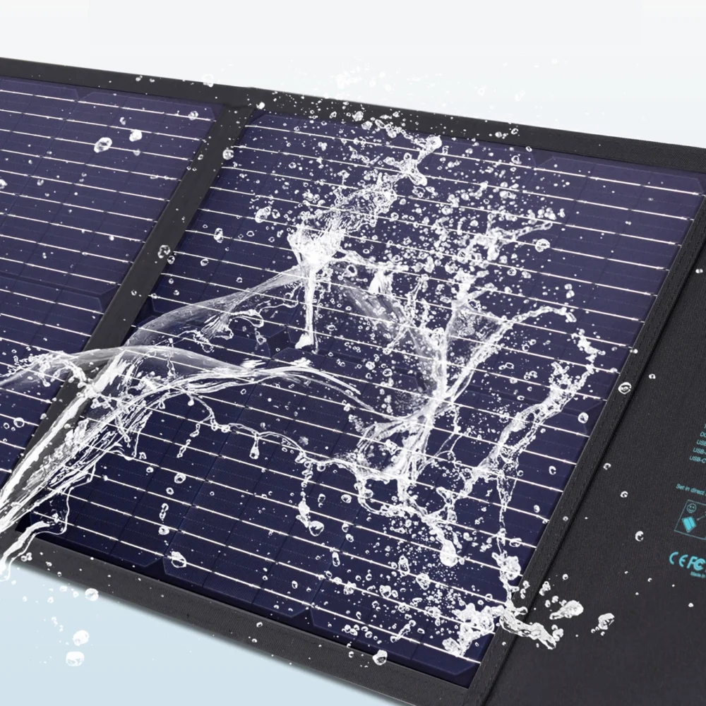 Choetech SC009-V2 solar foldable charger 100W USB-C / 2x USB-A PD QC - blackeng