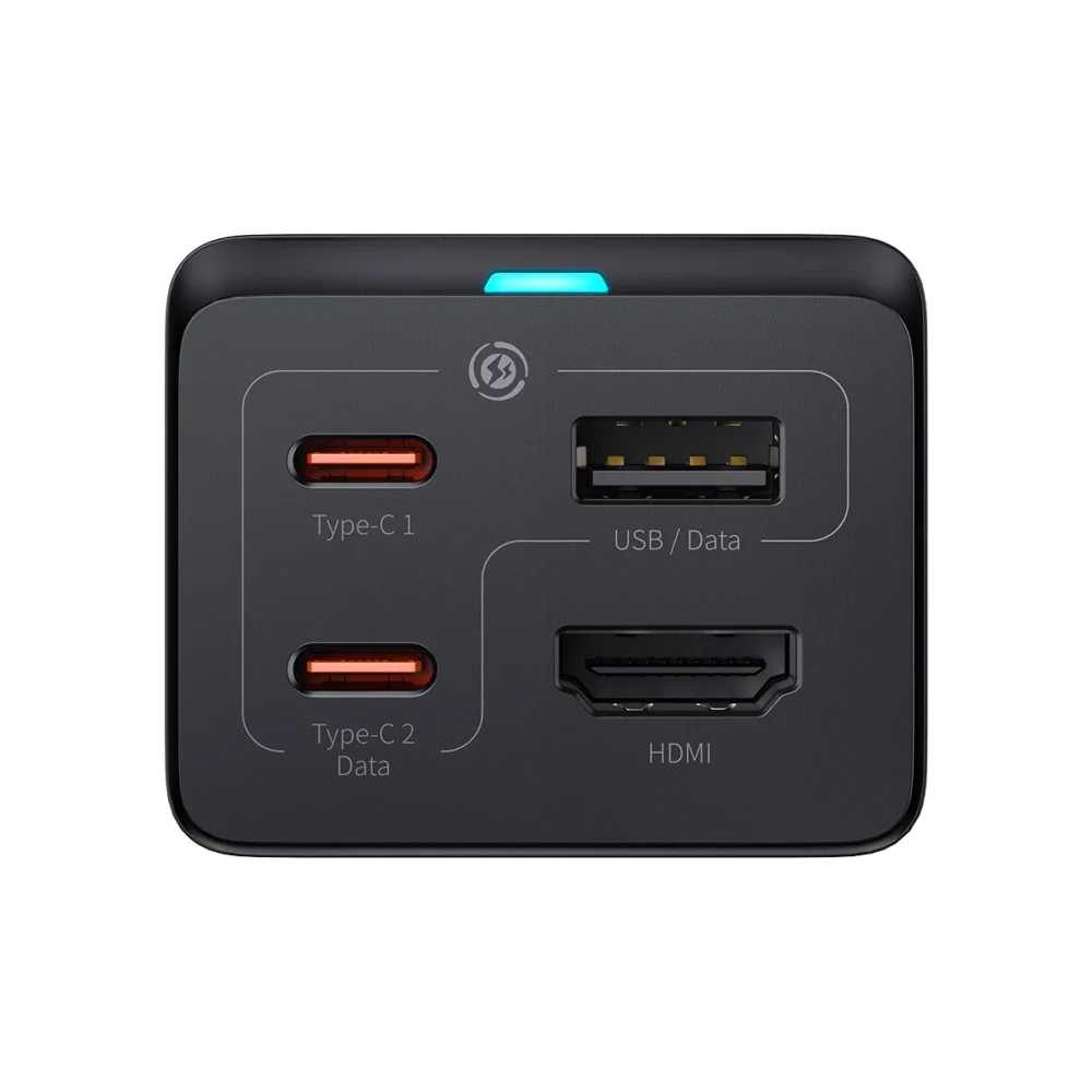 Baseus fast charger GaN5 Pro HUB HDMI 2 x USB-C / USB-A / HDMI 4K 30Hz 1.5m black + USB-C cable - USB-C 100W 40Gb/s (USB4) 1m (CCGP110201)eng