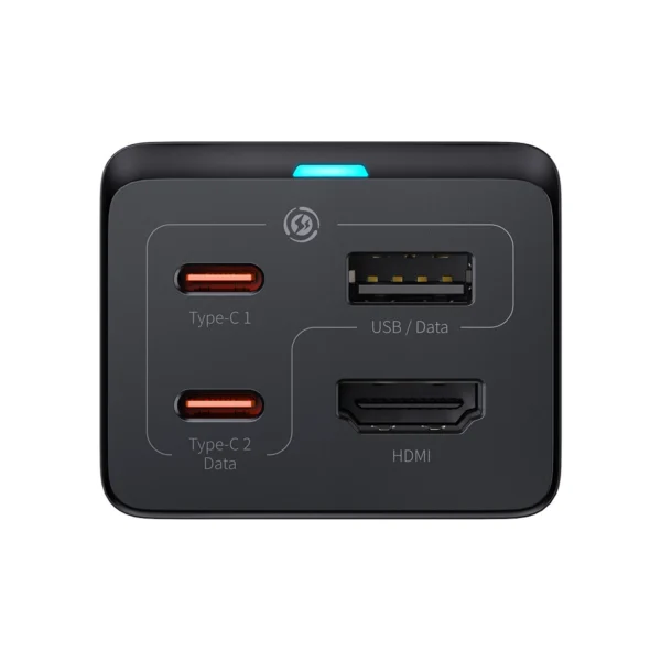 Baseus fast charger GaN5 Pro HUB HDMI 2 x USB-C / USB-A / HDMI 4K 30Hz 1.5m black + USB-C cable - USB-C 100W 40Gb/s (USB4) 1m (CCGP110201)eng