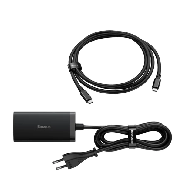 Baseus fast charger GaN5 Pro HUB HDMI 2 x USB-C / USB-A / HDMI 4K 30Hz 1.5m black + USB-C cable - USB-C 100W 40Gb/s (USB4) 1m (CCGP110201)eng
