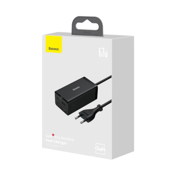 Baseus fast charger GaN5 Pro HUB HDMI 2 x USB-C / USB-A / HDMI 4K 30Hz 1.5m black + USB-C cable - USB-C 100W 40Gb/s (USB4) 1m (CCGP110201)eng