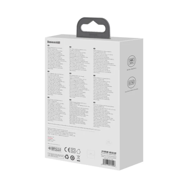 Baseus fast charger GaN5 Pro HUB HDMI 2 x USB-C / USB-A / HDMI 4K 30Hz 1.5m black + USB-C cable - USB-C 100W 40Gb/s (USB4) 1m (CCGP110201)eng