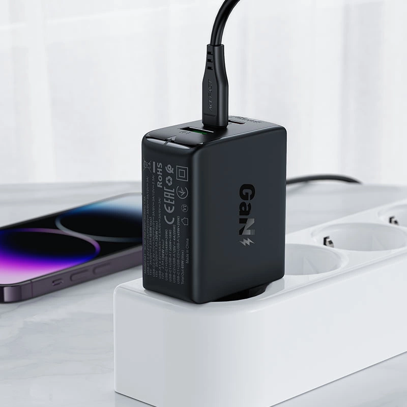 Acefast fast charger GaN (2x USB-C / USB-A) PPS / PD / QC4+ 65W white (A41)eng