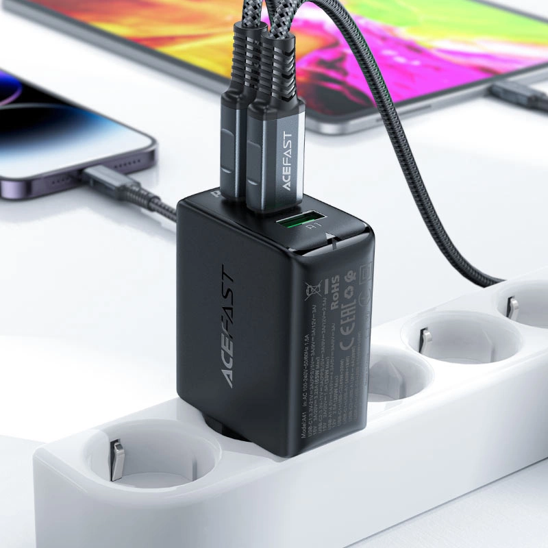 Acefast fast charger GaN (2x USB-C / USB-A) PPS / PD / QC4+ 65W white (A41)eng
