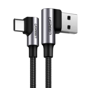 Ugreen angled cable USB - USB Type C Quick Charge 3.0 QC3.0 3 A 0.5 m gray (US176 20855)eng
