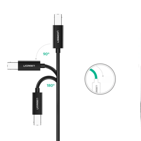 Ugreen printer cable USB-C - USB-B 480Mb/s 2m black (US241)eng