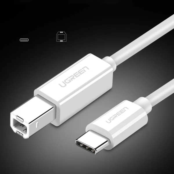 Ugreen printer cable USB-C - USB-B 480Mb/s 1m white (US241)eng