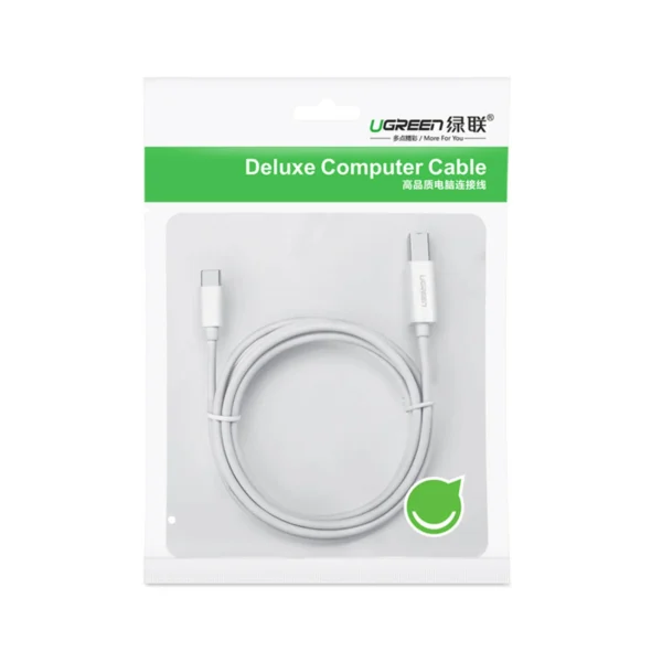 Ugreen printer cable USB-C - USB-B 480Mb/s 1m white (US241)eng