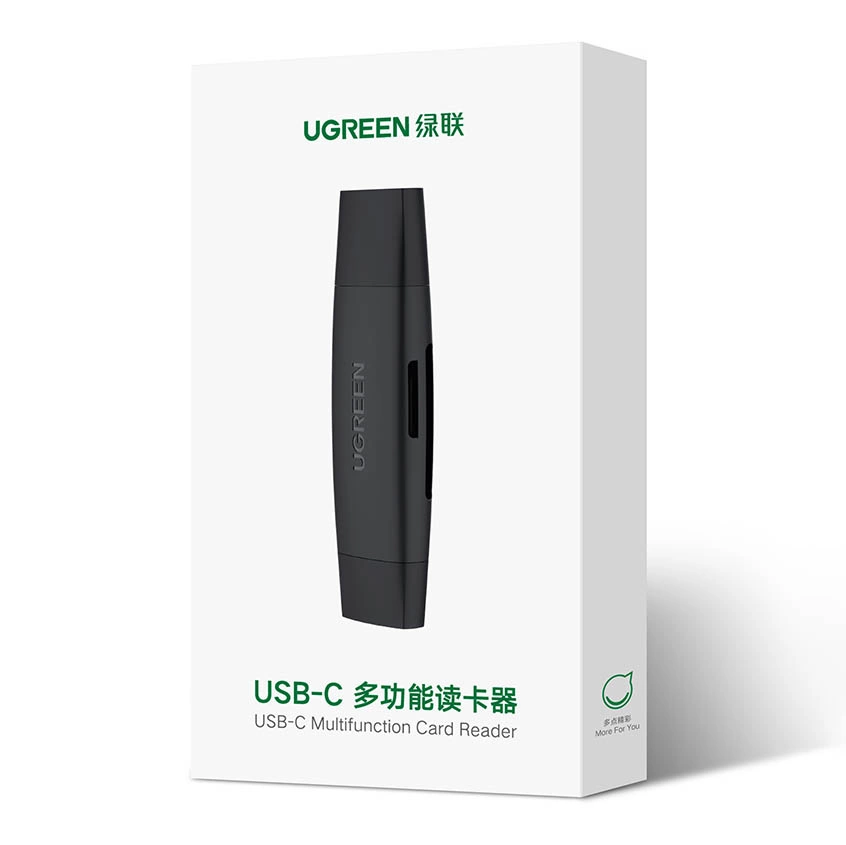 Ugreen adapter SD / micro SD card reader (USB-A / USB-C) black (CM304)eng
