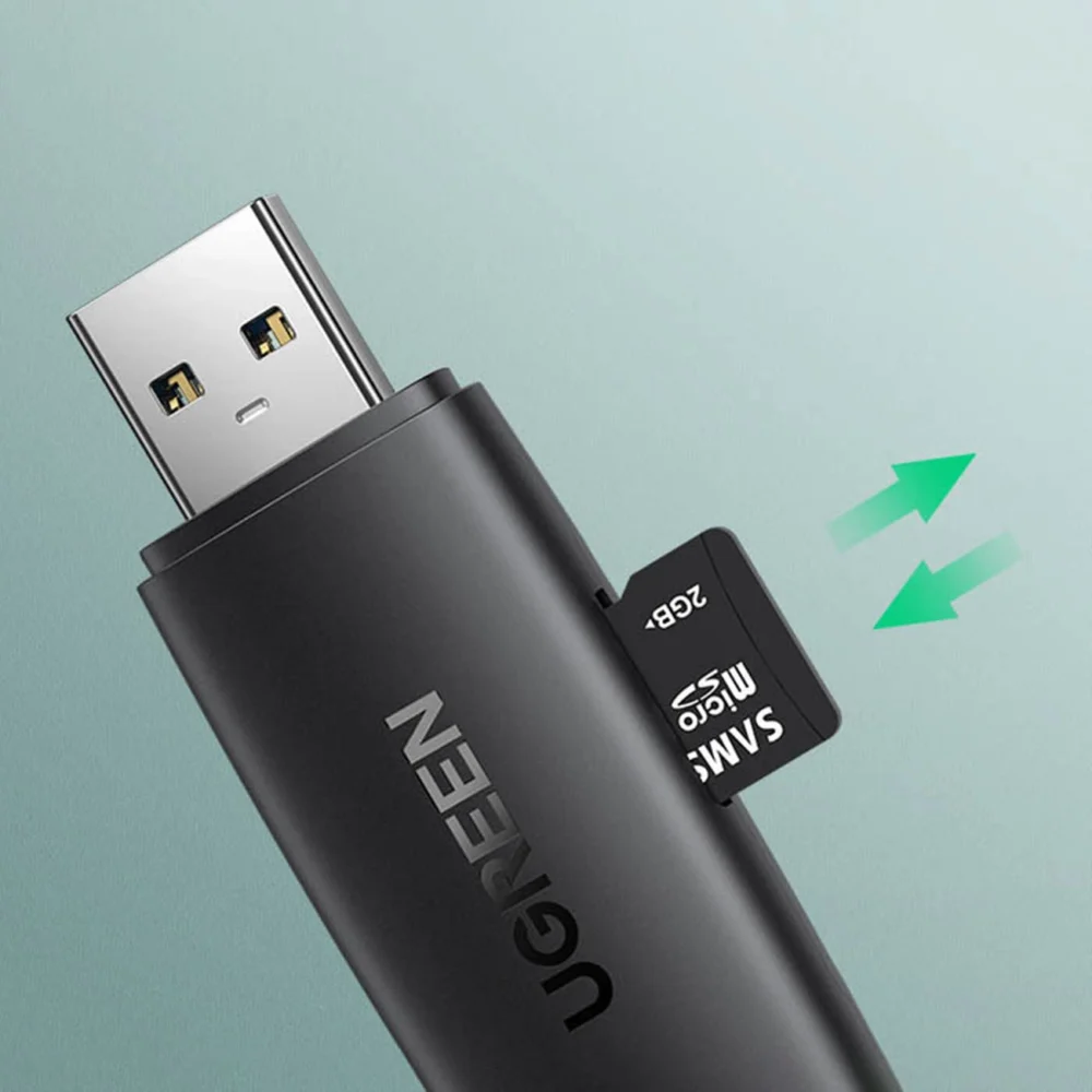 Ugreen adapter SD / micro SD card reader (USB-A / USB-C) black (CM304)eng