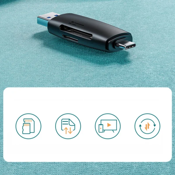 Ugreen adapter SD / micro SD card reader (USB-A / USB-C) black (CM304)eng