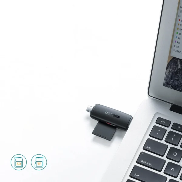 Ugreen adapter SD / micro SD card reader (USB-A / USB-C) black (CM304)eng