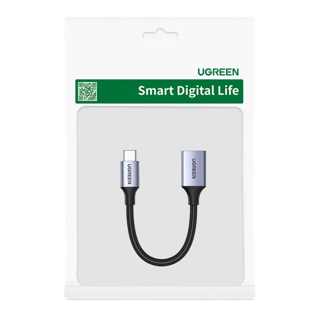 Ugreen OTG adapter cable USB-C (male) - USB-A (female) 5Gb/s 0.15m black (US378)eng
