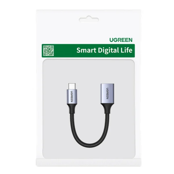 Ugreen OTG adapter cable USB-C (male) - USB-A (female) 5Gb/s 0.15m black (US378)eng