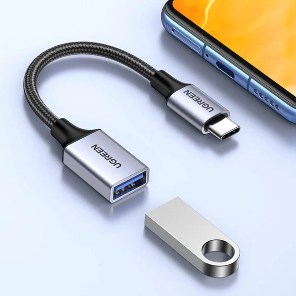 Ugreen OTG adapter cable USB-C (male) - USB-A (female) 5Gb/s 0.15m black (US378)eng