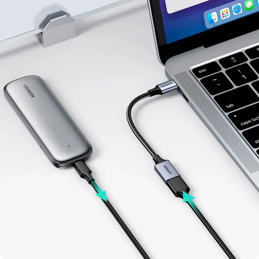 Ugreen OTG adapter cable USB-C (male) - USB-A (female) 5Gb/s 0.15m black (US378)eng