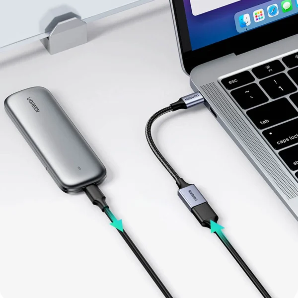 Ugreen OTG adapter cable USB-C (male) - USB-A (female) 5Gb/s 0.15m black (US378)eng