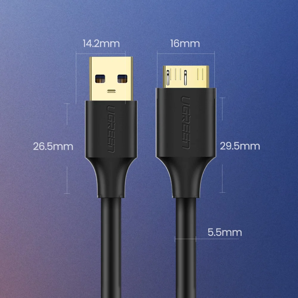 Ugreen US130 10843 USB-A 3.0 - micro USB-B cable 2m - blackeng